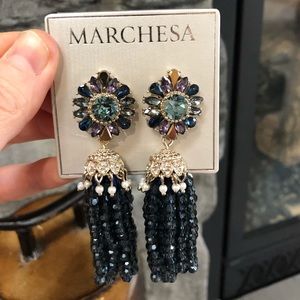 Stunning dressy Marchesa beaded tassel earrings